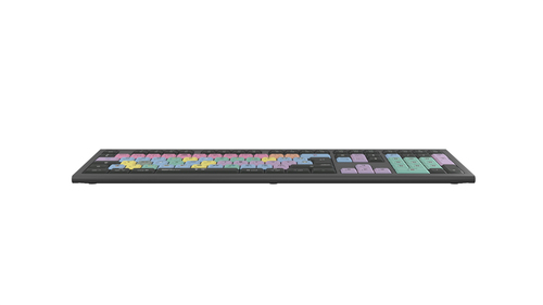 Logic keyboard LKB FCPX10 USB keyboard side angle view