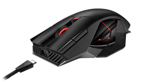 ASUS ROG Spatha X, Right-hand, Optical, RF Wireless + USB Type-C, Mouse