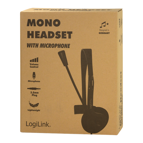 LogiLink HS0054, Wired, 20 - 20000 Hz, Headset/Headphones, Black