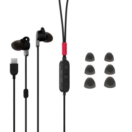 Lenovo (4XD1C99220), Wired, 50 - 10000 Hz, Headset/Earphones, Black