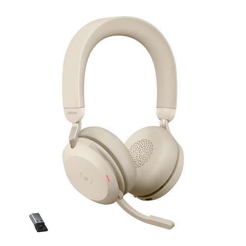 Jabra Evolve2 75 USB-A, Wireless, 20 - 20000 Hz, Headset/Headphones, Beige