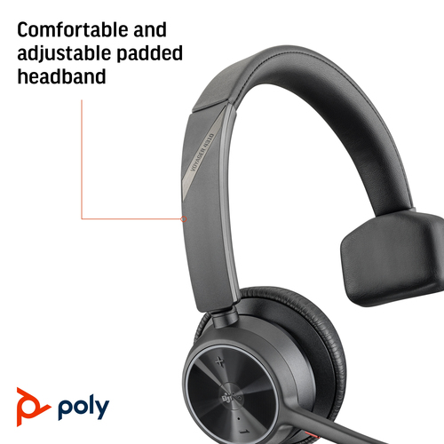 POLY Voyager (77Y91AA) 4310 USB-A +BT700 dongle, Wireless, Headset/Headphones, Black