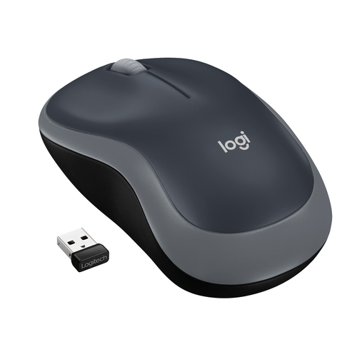 Logitech Wireless Mouse M185, Ambidextrous, Optical, 1000 DPI, Grey