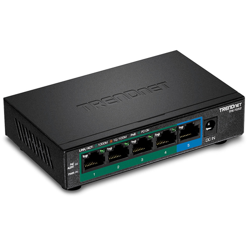 Trendnet (TPE-TG52), Gigabit Ethernet (10/100/1000), PoE Unmanaged Switch