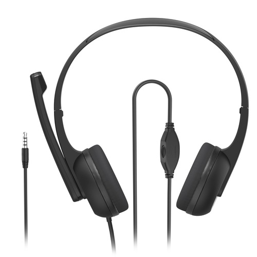 Hama HS-P150 V2 call center headset with inline rotary volume control