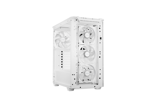 White Pure Base 501 LX PC case highlighting motherboard compatibility and expansion slots