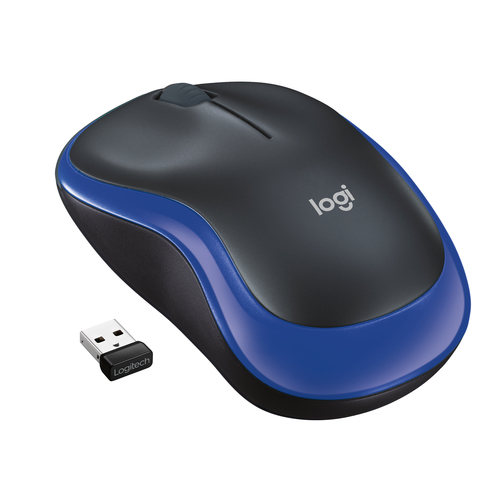 Logitech Wireless Mouse M185, Ambidextrous, Optical, 1000 DPI, Blue