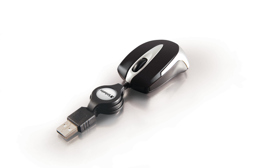 Verbatim Go Mini Optical Travel Mouse - Black, Ambidextrous, USB/A, 1000 DPI