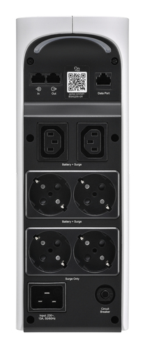 Side view showing USB Type A and C ports on APC UPS
