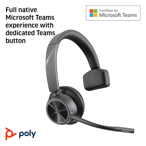 POLY Voyager (77Y91AA) 4310 USB-A +BT700 dongle, Wireless, Headset/Headphones, Black