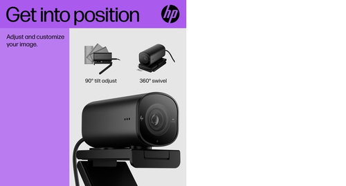 HP 325 FHD Webcam, 5 MP, 1920 x 1080 pixels, Full HD, 30 fps, USB, Black