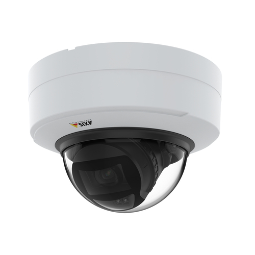 Axis 02327-001 indoor wired PTZ IP security camera mounted on office ceiling with 180° pan and 75° tilt