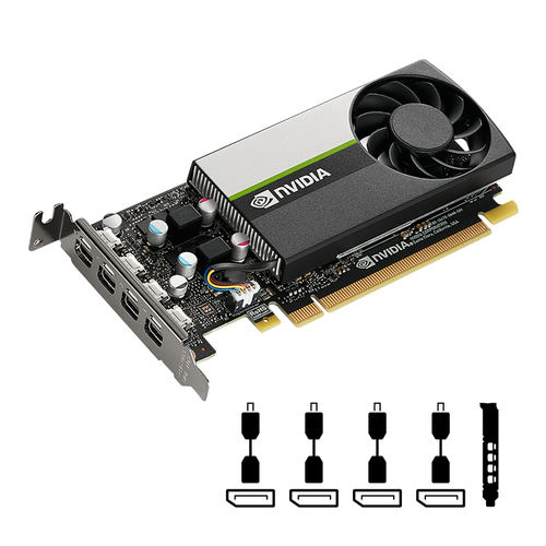 PNY NVIDIA T1000 4GB GDDR6 4x mDP 1.4 Turing Low Profile Graphics Card