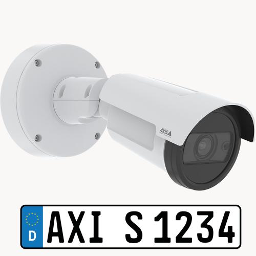 Side view of Axis 02811-001 bullet camera highlighting weather-proof housing and OptimizedIR LEDs for night vision