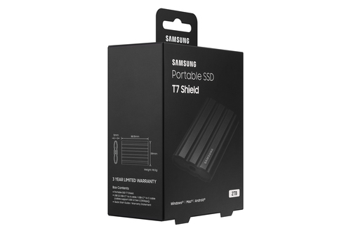 Samsung MU-PE2T0S 2TB USB-C 3.2 Gen 2 Portable SSD, Black, Password Protected