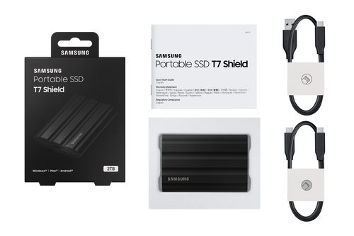 Samsung MU-PE2T0S 2TB USB-C 3.2 Gen 2 Portable SSD, Black, Password Protected
