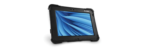 Zebra XSLATE L10 tablet displaying rear 13 MP camera and durable Gorilla Glass screen.