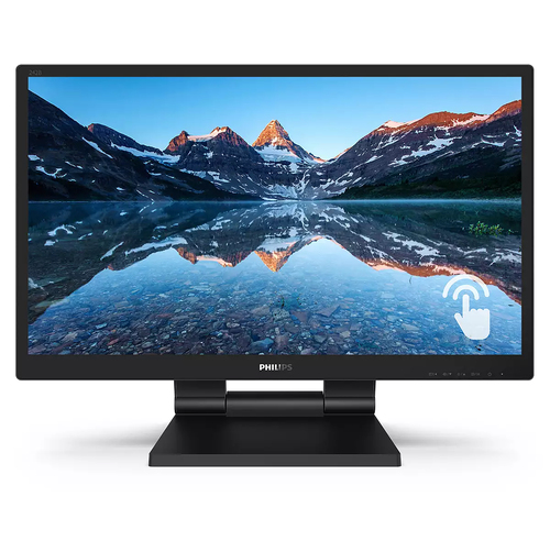 • Philips 242B9T touch monitor front view, black Full HD IPS touchscreen display