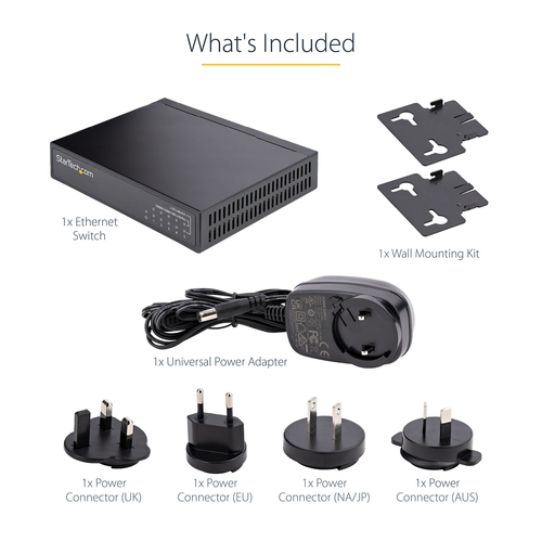 StarTech.com, 2.5GBASE-T 5 Port Gigabit Ethernet, Unmanaged  Switch