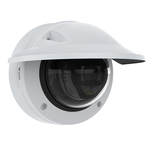 Axis 02330-001 PTZ IP Camera showing pan, tilt, and zoom functionality for wide outdoor coverage