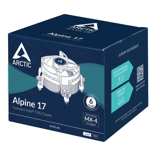 ARCTIC Alpine 17 - Compact Intel CPU Cooler, Air cooler