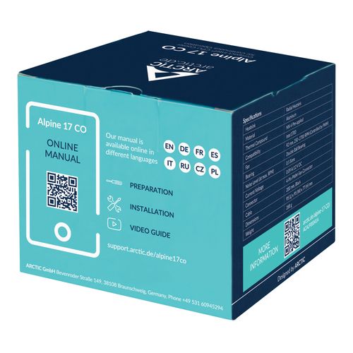 ARCTIC Alpine 17 CO, Air cooler