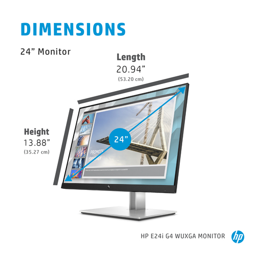 HP E-Series E24i G4, 61 cm (24"), 1920 x 1200 pixels, WUXGA, LCD Monitor