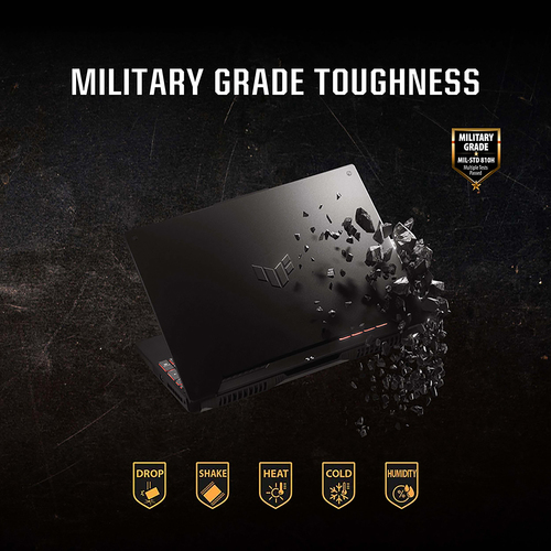 Laptop touchpad featuring mech-inspired TUF logo design