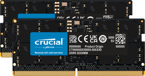 Crucial (CT2K16G48C40S5), 32 GB DDR5 4800 MHz 262-pin SODIMM Memory for Laptop