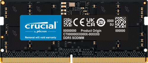 Crucial (CT16G48C40S5), 16 GB DDR5 4800 MHz 262-pin SODIMM RAM for Laptop