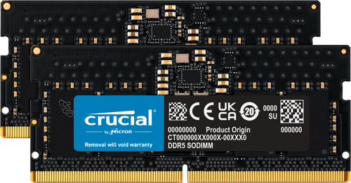 Crucial (CT2K8G48C40S5), 16 GB DDR5 4800 MHz 262-pin SODIMM Memory for Laptop