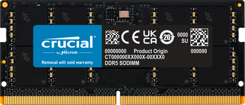 Crucial (CT32G48C40S5), 32GB DDR5 4800 MHz 262-pin SODIMM RAM for Laptop