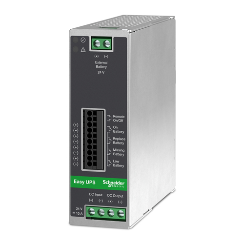 APC 480W 24V DC UPS side profile with DIN rail mounting design