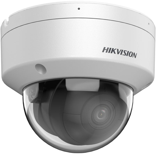Hikvision DS-2CD2186G2H-ISU installed in a parking lot with AI human and vehicle detection active