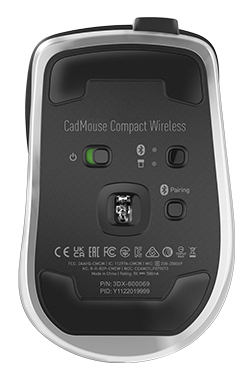 3Dconnexion CadMouse Compact Wireless, Right-hand, Optical, 7200 DPI, Black