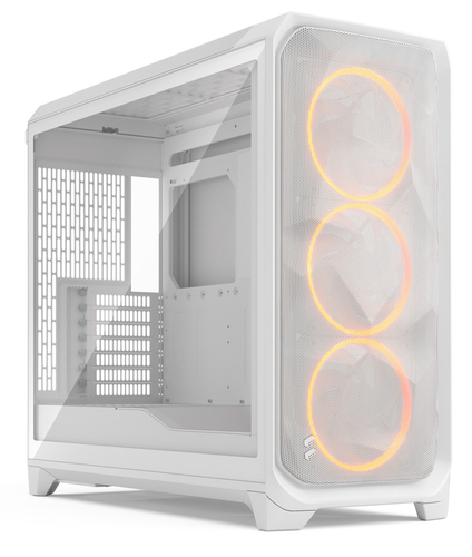 Fractal Design Meshify 3 XL White RGB TG Clear Tint Front View