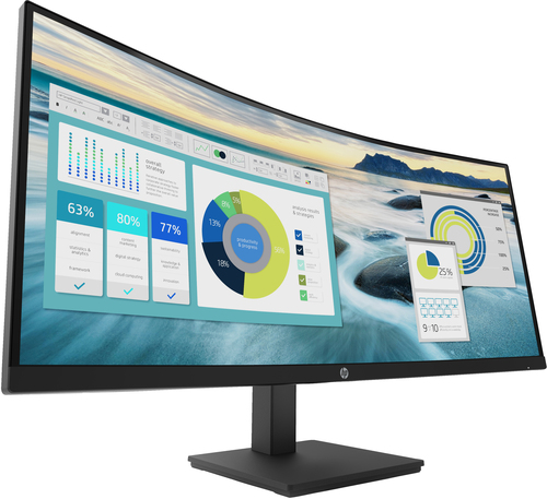 HP P34hc G4 WQHD USB-C Curved 34" 3440 x 1440 pixels LCD Monitor Black
