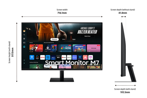 Samsung 32" M70D UHD Smart Monitor 3840 x 2160 pixels Black