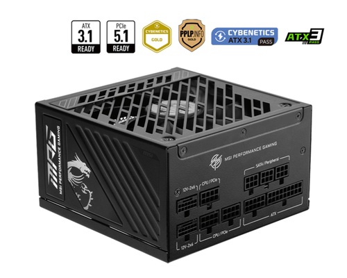 MSI (MPG A1250GS PCIE5), 1250 W, 100 - 240 V, 50/60 Hz, Power Supply
