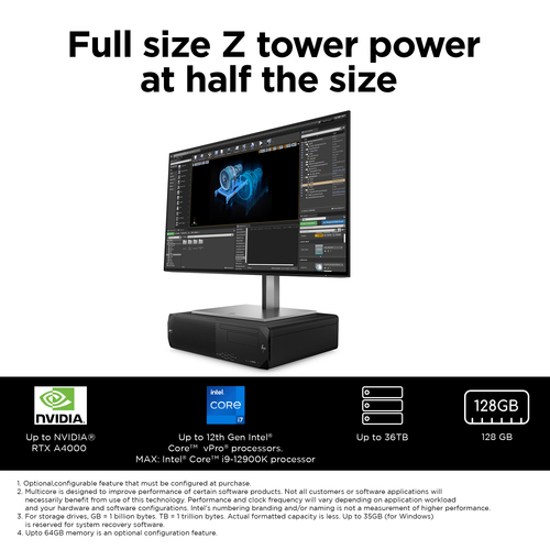 HP Z2 G9 desktop workstation with wired keyboard and mouse