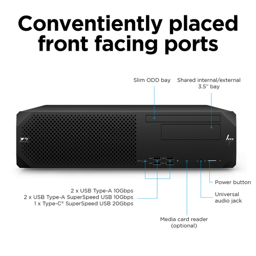 HP Z2 G9 SFF tower with Intel Core i7 and 1TB SSD
