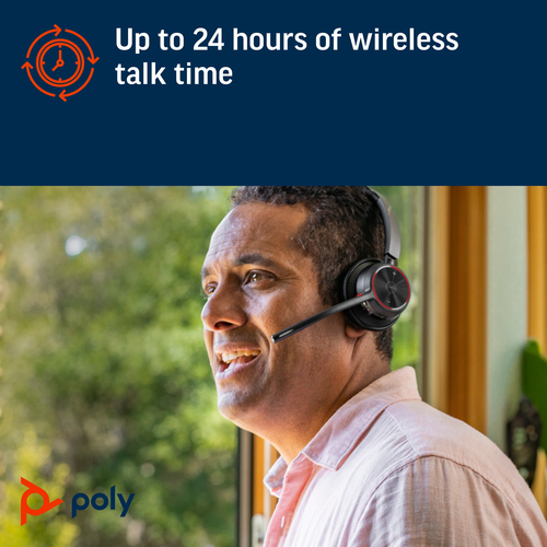 POLY Voyager (77Y91AA) 4310 USB-A +BT700 dongle, Wireless, Headset/Headphones, Black