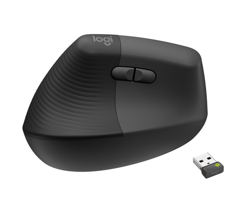 Logitech Lift Vertical Ergonomic Mouse, Left-hand, RF Wireless + Bluetooth