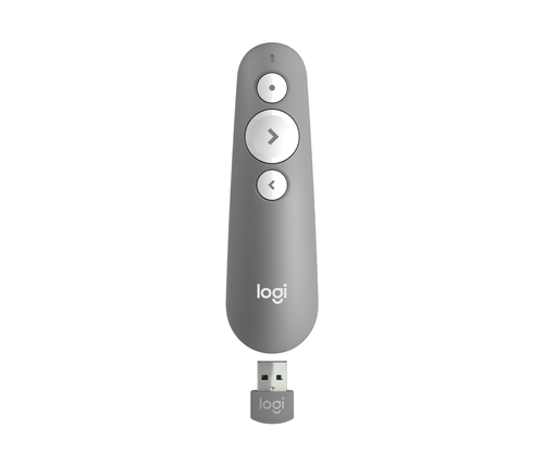 Logitech R500 Laser Presentation Remote, Bluetooth/RF, USB,  Grey