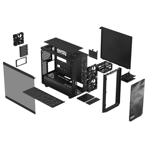 Fractal Design Meshify 2 Lite, Steel, Tempered glass, Mid Tower PC Case