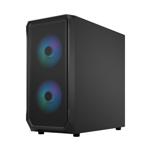 Fractal Design Focus 2, Black Steel, Tempered glass, Mid Tower PC Case