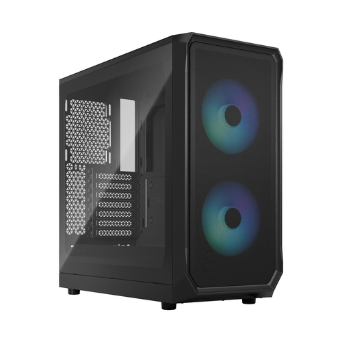 Fractal Design Focus 2, Black Steel, Tempered glass, Mid Tower PC Case