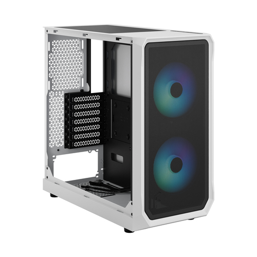 Fractal Design Focus 2, White, Steel, Tempered glass, Mid Tower PC Case