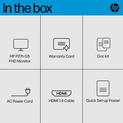 HP P27h G5 FHD Monitor, 68.6 cm (27"), 1920 x 1080 pixels, Full HD, LCD Monitor