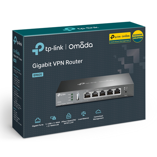 TP-Link Omada Gigabit VPN router black network device for office setup